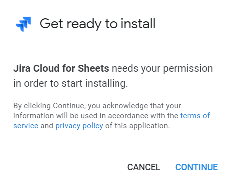 Asking for Permissions for Google Sheets Jira Integration using Add-on